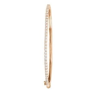 Luxury Stackable Diamond Bangle Bracelet 14k Rose Gold 2.03ct - All