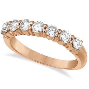 Seven-stone Diamond Anniversary Ring Band 14k Rose Gold 1.00ct - All
