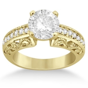 Vintage Filigree Diamond Engagement Ring 14K Yellow Gold 0.32ct - All