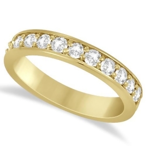 Semi Eternity Moissanite Wedding Ring Band 14K Yellow Gold 0.65ctw - All