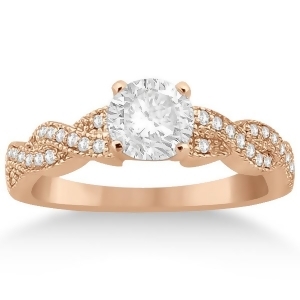 Infinity Twisted Diamond Engagement Ring 14k Rose Gold 0.25ct - All