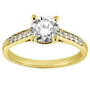 Cathedral Pave Diamond Engagement Ring Setting 14k Yellow Gold 0.20ct - All