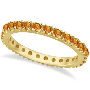 Citrine Eternity Stackable Ring Band 14K Yellow Gold 0.75ct - All