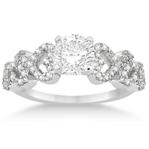 Heart Shape Pave Diamond Engagement Ring Setting Palladium 0.30ct - All