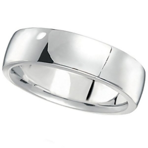 Men's Wedding Ring Low Dome Comfort-Fit in 18k White Gold 6mm - All