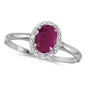 Ruby and Diamond Cocktail Ring in 14K White Gold 0.95ct - All