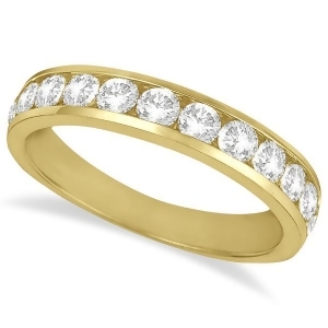 Channel-set Diamond Anniversary Ring Band 14k Yellow Gold 1.05ct - All