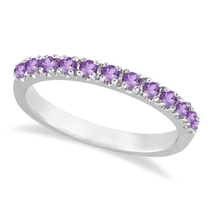 Amethyst Stackable Band Ring Guard in 14k White Gold 0.38ct - All