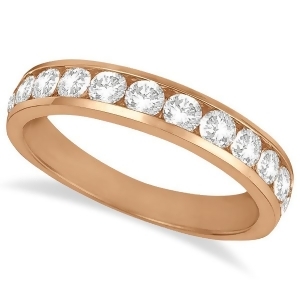 Channel-set Diamond Anniversary Ring Band 14k Rose Gold 1.05ct - All