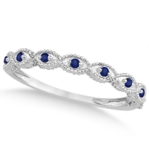 Antique Marquise Shape Blue Sapphire Wedding Ring Palladium 0.18ct - All