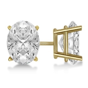 1.50Ct. Oval-Cut Diamond Stud Earrings 14kt Yellow Gold H Si1-si2 - All