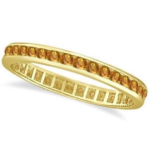 Citrine Channel-Set Eternity Ring Band 14k Yellow Gold 1.04ct - All