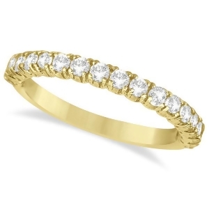 Half-eternity Pave-Set Diamond Stacking Ring 14k Yellow Gold 0.75ct - All