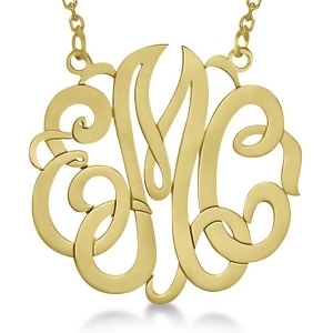 Personalized Monogram Pendant Necklace in 14k Yellow Gold - All