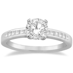 Channel Set Princess Cut Diamond Engagement Ring Platinum 0.15ct - All