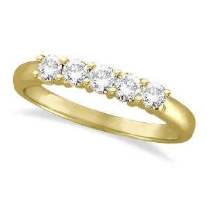 Five Stone Diamond Ring Anniversary Band 14k Yellow Gold 0.50ctw - All
