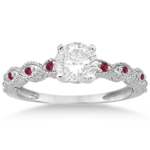Vintage Marquise Ruby Engagement Ring 18k White Gold 0.18ct - All