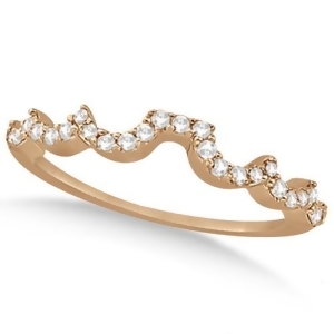 Heart Shape Contoured Diamond Wedding Ring 18k Rose Gold 0.20ct - All