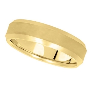Comfort-fit Carved Wedding Band in 14k Yellow Gold 6mm - All
