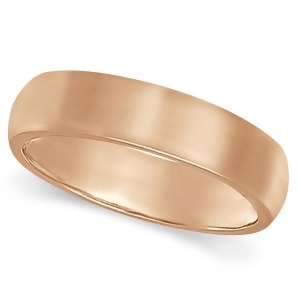 Dome Comfort Fit Wedding Ring Band 14k Rose Gold 5mm - All