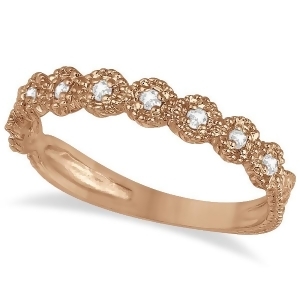 Diamond Stackable Ring Band in 14k Rose Gold 0.20 ctw - All