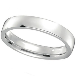 18K White Gold Wedding Ring Low Dome Comfort Fit 4 mm - All