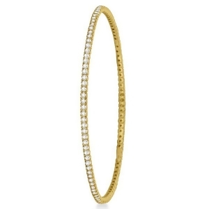 Stackable Diamond Bangle Eternity Bracelet 14k Yellow Gold 1.25ct - All