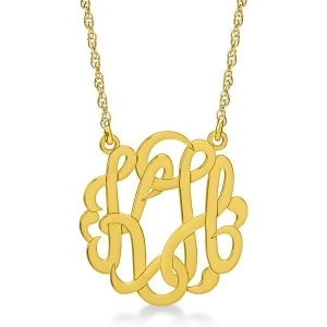 Personalized Double Initial Monogram Pendant in 14k Yellow Gold - All