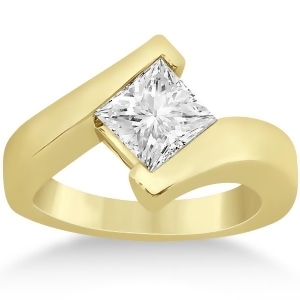 Princess Cut Tension Set Engagement Ring Setting 14k Yellow Gold - All