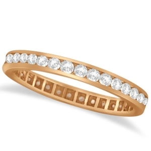 Channel Set Diamond Eternity Ring Band 14k Rose Gold pink 1.00 ct - All