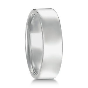 Euro Dome Comfort Fit Wedding Ring Men's Band 14k White Gold 6mm - All