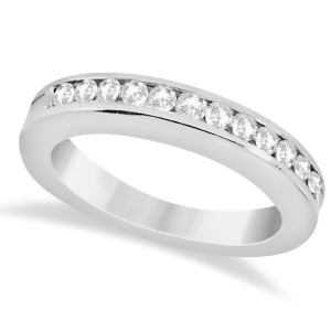 Classic Channel Set Diamond Wedding Band 18K White Gold 0.42ct - All