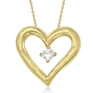 Open Heart Diamond Pendant Necklace in 14K Yellow Gold 0.05ct - All
