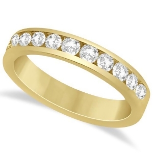 Channel Set Moissanite Anniversary Ring Band 14K Yellow Gold 0.66ctw - All