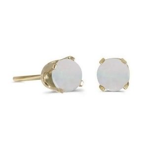 Round Opal Studs Earrings in 14k Yellow Gold 0.60 ct - All