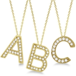 Custom Tilted Diamond Block Letter Initial Necklace in 14k Yellow Gold - All