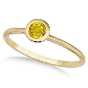 Yellow Sapphire Bezel-Set Solitaire Ring in 14k Yellow Gold 0.65ct - All