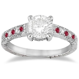 Vintage Ruby and Diamond Engagement Ring Palladium 0.31ct - All