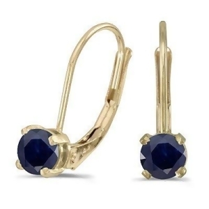 Blue Sapphire Lever-Back Drop Earrings 14k Yellow Gold 0.60ctw - All