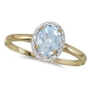 Aquamarine and Diamond Cocktail Ring in 14K Yellow Gold 0.70ct - All
