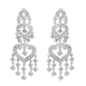 Diamond Chandelier Earrings in 14k White Gold 1.01ctw - All