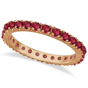 Ruby Eternity Band Stackable Ring 14K Rose Gold 0.50ct - All
