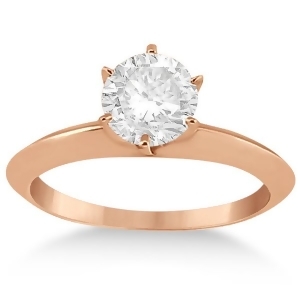 Knife Edge Six-Prong Solitaire Engagement Ring Setting 18k Rose Gold - All