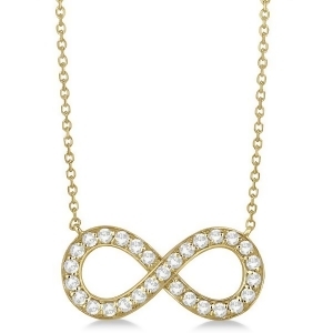 Pave Diamond Infinity Twist Pendant Necklace 14k Yellow Gold 0.37ct - All