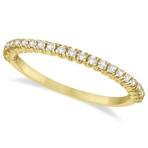 Half-eternity Pave-Set Diamond Stacking Ring 14k Yellow Gold 0.25ct - All