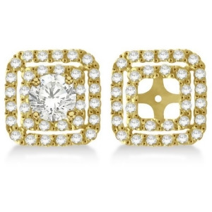 Pave-set Square Diamond Earring Jackets in 14k Yellow Gold 1.05ct - All