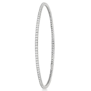 Stackable Diamond Bangle Eternity Bracelet 14k White Gold 2.60ct - All