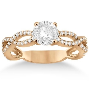 Pave Diamond Infinity Eternity Engagement Ring 18k Rose Gold 0.40ct - All