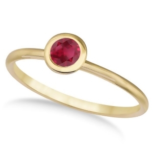 Ruby Bezel-Set Solitaire Ring in 14k Yellow Gold 0.65ct - All