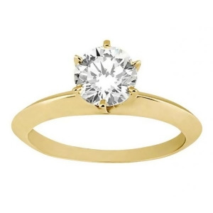 Knife Edge Six-Prong Solitaire Engagement Ring Setting 18k Yellow Gold - All